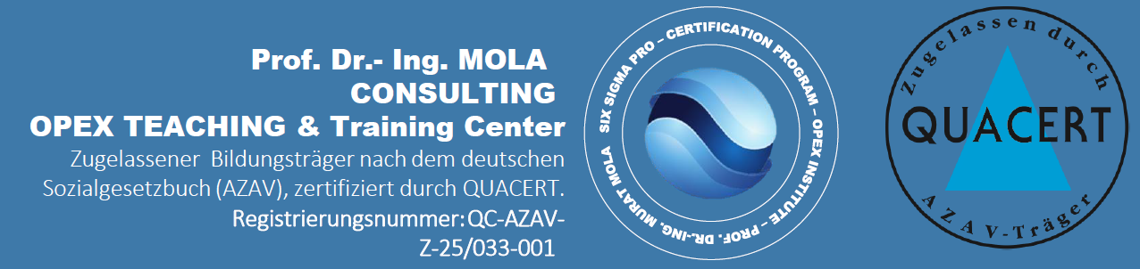 QUACERT AZAV Weiterbildung Six Sigma Mola Consulting